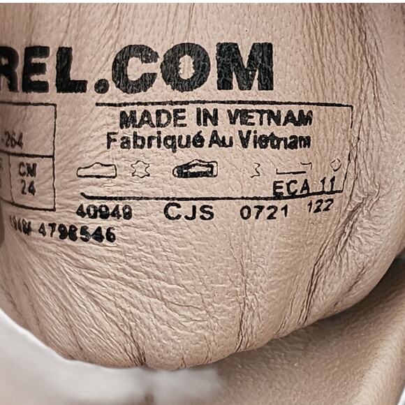 Sorel Slides Sandals sz 7 Women Roaming Two Strap Chunky Beige Tan White Stretch - Picture 12 of 13